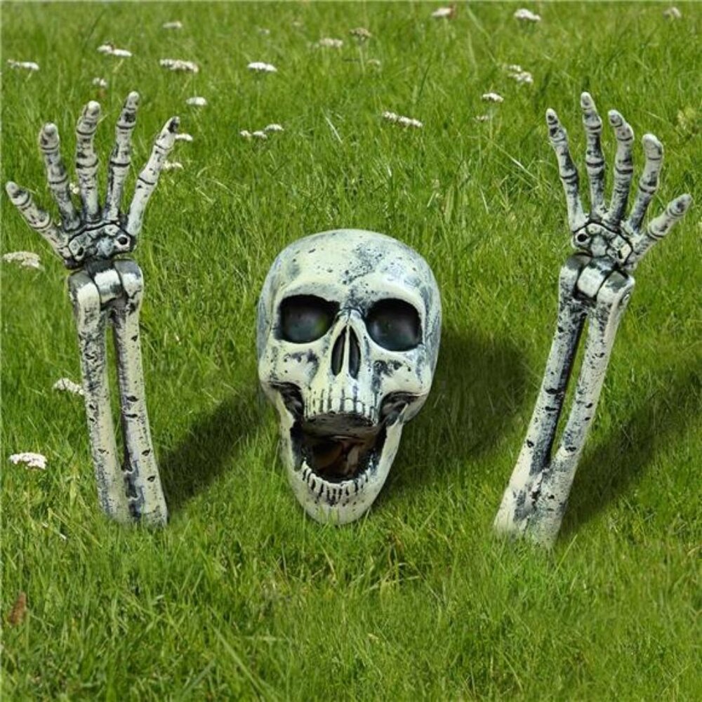 New 3 Pcs Halloween Skeleton Decorations Outdoor,‎ Realistic Looking Skeleton